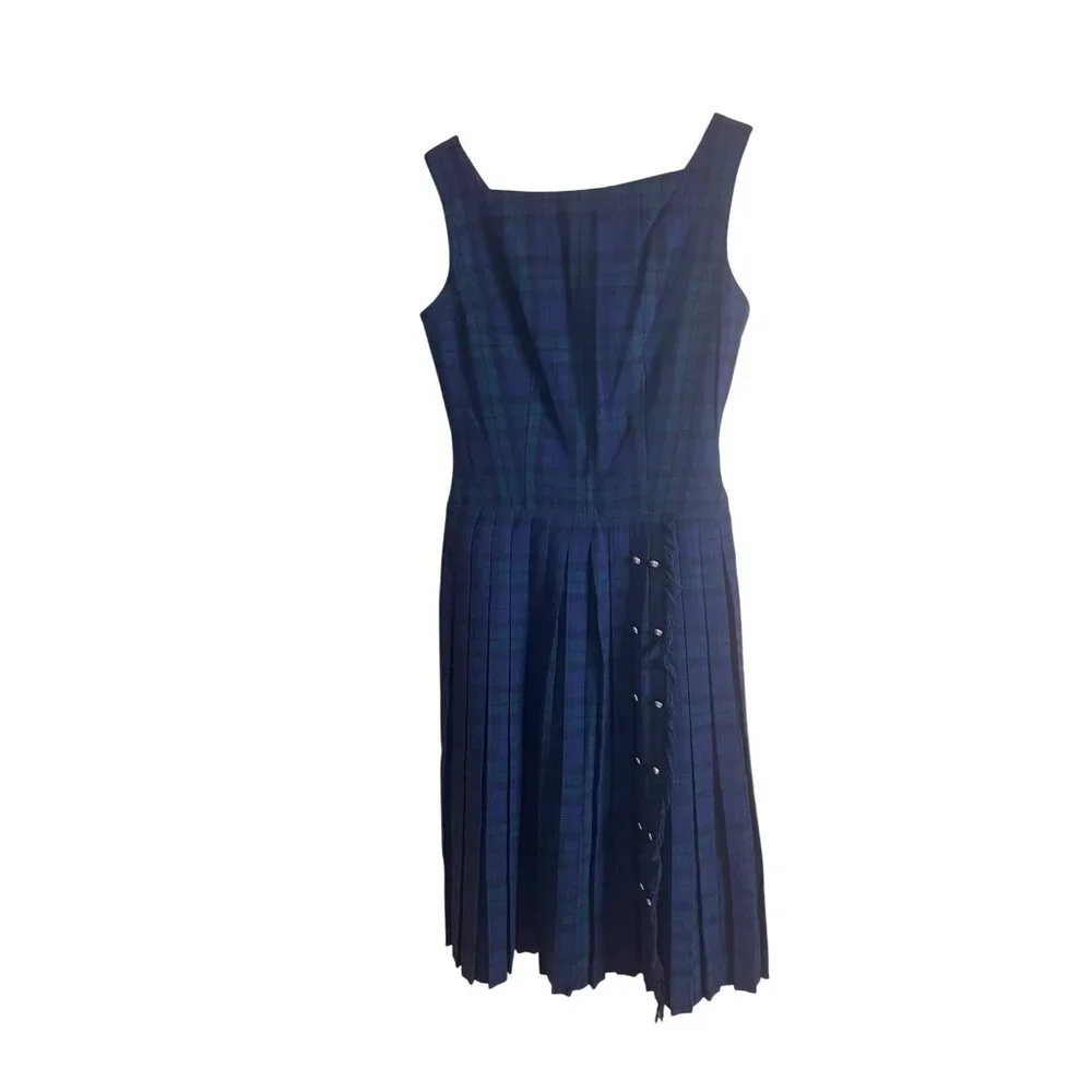 Ilene Ricky Vintage Womens Dress Size 7 Blue Plaid Metal Zipper Casual - Picture 12 of 12